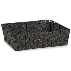 BRICOMARTEAU Panier Tissu Tressée Noir (21 X 8,5 X 34 Cm)