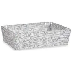 BRICOMARTEAU Panier Tissu Tressée Blanc (21 X 8,5 X 34 Cm)