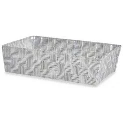 BRICOMARTEAU Panier Tissu Tressée Blanc (21 X 8,5 X 34 Cm) -Petit rangement Soldes Magasin 65940907 3