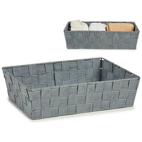 BRICOMARTEAU Panier Tissu Tressée Gris (21 X 8,5 X 34 Cm) 4 BRICOMARTEAU Panier Tissu Tressée Gris (21 X 8,5 X 34 Cm) – Image 2