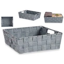 BRICOMARTEAU Panier Tissu Tressée Gris (23 X 8 X 27 Cm)
