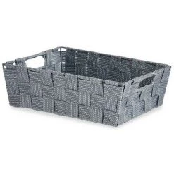 BRICOMARTEAU Panier Tissu Tressée Gris (23 X 8 X 27 Cm) 8 BRICOMARTEAU Panier Tissu Tressée Gris (23 X 8 X 27 Cm) -Petit rangement Soldes Magasin 65940947 3