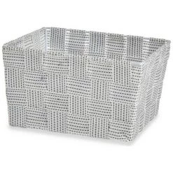 BRICOMARTEAU Panier Tissu Tressée Blanc (15 X 11 X 20 Cm) -Petit rangement Soldes Magasin 65940994 3