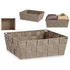 BRICOMARTEAU Panier Tissu Tressée Beige (20 X 8 X 24 Cm) -Petit rangement Soldes Magasin 65941605 4