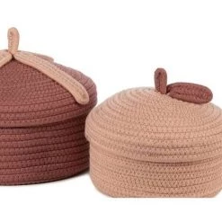 KidsDepot Ensemble De Paniers 2 Pcs Bowie Corde De Coton Rose - Rose -Petit rangement Soldes Magasin 65978019 2