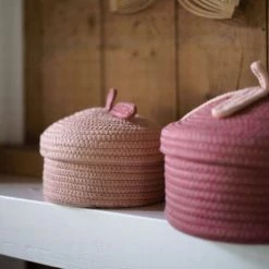 KidsDepot Ensemble De Paniers 2 Pcs Bowie Corde De Coton Rose - Rose -Petit rangement Soldes Magasin 65978019 3