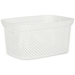 BRICOMARTEAU Panier Blanc Plastique (24 X 17 X 35 Cm)