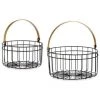 BRICOMARTEAU Panier Ronde Noir Doré Métal (2 Pcs)