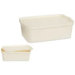 BRICOMARTEAU Boîte De Rangement Avec Couvercle Crème Plastique (29,5 X 14,3 X 45 Cm) -Petit rangement Soldes Magasin 65996568 3