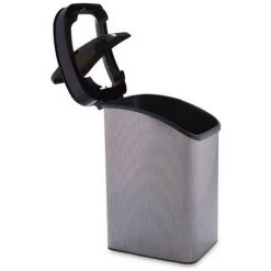 BRICOMARTEAU Corbeille à Papier Fibre De Carbone Basculant Plastique Gris Foncé 12 L (22 X 35 X 28 Cm)