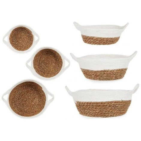 BRICOMARTEAU Set De Basket Blanc/Marron Algues Marines (3 Pcs) 4 BRICOMARTEAU Set De Basket Blanc/Marron Algues Marines (3 Pcs) – Image 2