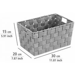 WENKO Panier salle de bain avec Poignée Adria S, Petite Boite De Rangement Salle De Bain, Polypropylène, 30x20x15 Cm, gris - Gris -Petit rangement Soldes Magasin 6600191 4