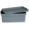 BRICOMARTEAU Boîte De Rangement Avec Couvercle Gris Plastique (21,5 X 11 X 31,5 Cm)