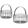BRICOMARTEAU Panier Ronde Noir Métal (2 Pcs) -Petit rangement Soldes Magasin 66007334 1