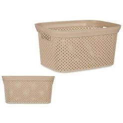 BRICOMARTEAU Panier Beige Plastique (19,5 X 14 X 27,5 Cm) -Petit rangement Soldes Magasin 66007382 3