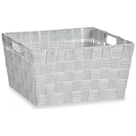 BRICOMARTEAU Panier Tissu Tressée Blanc (20 X 14 X 30 Cm) 3 BRICOMARTEAU Panier Tissu Tressée Blanc (20 X 14 X 30 Cm)