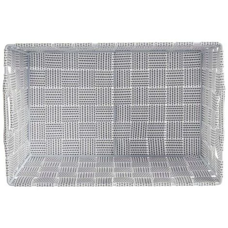 BRICOMARTEAU Panier Tissu Tressée Blanc (20 X 14 X 30 Cm) 4 BRICOMARTEAU Panier Tissu Tressée Blanc (20 X 14 X 30 Cm) – Image 2