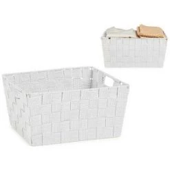 BRICOMARTEAU Panier Tissu Tressée Blanc (20 X 14 X 30 Cm) 9 BRICOMARTEAU Panier Tissu Tressée Blanc (20 X 14 X 30 Cm) -Petit rangement Soldes Magasin 66007414 4