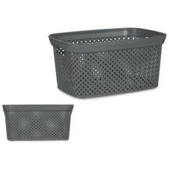 BRICOMARTEAU Panier Anthracite Plastique (24 X 17 X 35 Cm) -Petit rangement Soldes Magasin 66007575 3