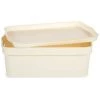 BRICOMARTEAU Boîte De Rangement Avec Couvercle Crème Plastique (21,5 X 11 X 31,5 Cm)
