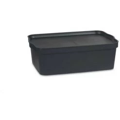 BRICOMARTEAU Boîte De Rangement Avec Couvercle Anthracite Plastique (29,5 X 14,3 X 45 Cm)