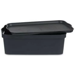 BRICOMARTEAU Boîte De Rangement Avec Couvercle Anthracite Plastique (29,5 X 14,3 X 45 Cm) -Petit rangement Soldes Magasin 66007702 3