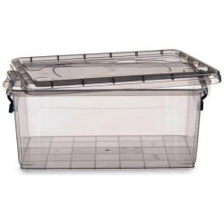 BRICOMARTEAU Boîte De Rangement Avec Couvercle Anthracite Plastique (27,5 X 18 X 42,5 Cm)