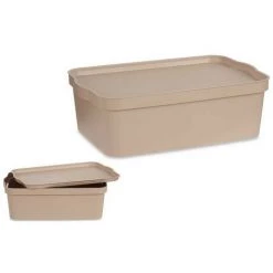BRICOMARTEAU Boîte De Rangement Avec Couvercle Beige Plastique (29,5 X 14,5 X 45 Cm) -Petit rangement Soldes Magasin 66007877 3