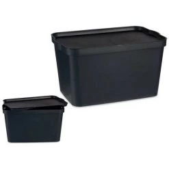 BRICOMARTEAU Boîte De Rangement Avec Couvercle Anthracite Plastique (29,3 X 24,5 X 45 Cm) -Petit rangement Soldes Magasin 66007890 3