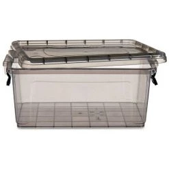 BRICOMARTEAU Boîte De Rangement Avec Couvercle Anthracite Plastique (24 X 16 X 37 Cm)