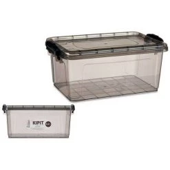 BRICOMARTEAU Boîte De Rangement Avec Couvercle Anthracite Plastique (24 X 16 X 37 Cm) -Petit rangement Soldes Magasin 66007912 3