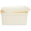 BRICOMARTEAU Boîte De Rangement Avec Couvercle Crème Plastique (21,5 X 14,5 X 32 Cm) -Petit rangement Soldes Magasin 66008075 1