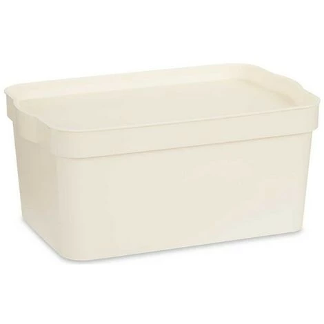 BRICOMARTEAU Boîte De Rangement Avec Couvercle Crème Plastique (21,5 X 14,5 X 32 Cm) 4 BRICOMARTEAU Boîte De Rangement Avec Couvercle Crème Plastique (21,5 X 14,5 X 32 Cm) – Image 2