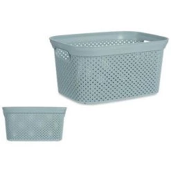 BRICOMARTEAU Panier Gris Plastique (13,7 X 19,5 X 27,3 Cm) -Petit rangement Soldes Magasin 66008105 3