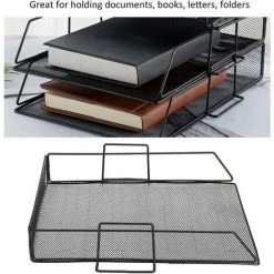 Cisea Bureau Plateau Organisateur Document Lettre Porte-fichiers Fer étagère De Rangement Fournitures De Bureau -Petit rangement Soldes Magasin 66080127 3