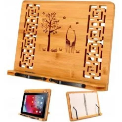 LTS FAFA One-piece Cookbook Shelf, Bookshelf, Music Stand, 39 X 28 Cm, Bamboo Bookends