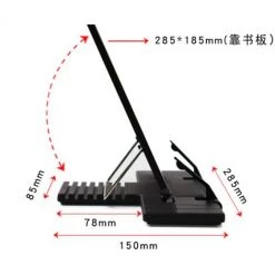 LTS FAFA Étagère En Métal Noir Une Pièce - Étagère Portable Pliable Pour La Lecture - Support Réglable Pour Livres De Cuisine Ou Cahiers - Bureau -Petit rangement Soldes Magasin 66093329 4