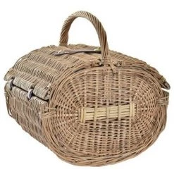 BRICOMARTEAU Panier DKD Home Decor Osier Pique-nique Céramique Naturel Marron Polyester Acier Inoxydable (36 X 31 X 42 Cm) -Petit rangement Soldes Magasin 66102965 4