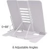 DENUOTOP Support De Lecture, Livre Stand Pour Livre De Cuisine, Porte-Livre En Métal Pliable Enfant Pour Recette, Manuel, Partitions, Tablature, IPad, Peinture, Document, 6 Angle Réglable Et Pliable Blanc -Petit rangement Soldes Magasin 66165343 1