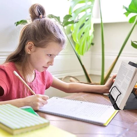 DENUOTOP Support De Lecture, Livre Stand Pour Livre De Cuisine, Porte-Livre En Métal Pliable Enfant Pour Recette, Manuel, Partitions, Tablature, IPad, Peinture, Document, 6 Angle Réglable Et Pliable 4 DENUOTOP Support De Lecture, Livre Stand Pour Livre De Cuisine, Porte-Livre En Métal Pliable Enfant Pour Recette, Manuel, Partitions, Tablature, IPad, Peinture, Document, 6 Angle Réglable Et Pliable – Image 2