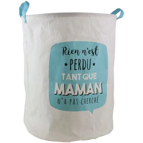 LINNEA Panier De Rangement Rond 63L Avec Anses - Blanc 3 LINNEA Panier De Rangement Rond 63L Avec Anses - Blanc