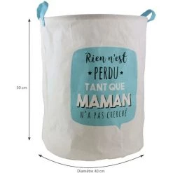 LINNEA Panier De Rangement Rond 63L Avec Anses - Blanc 9 LINNEA Panier De Rangement Rond 63L Avec Anses - Blanc -Petit rangement Soldes Magasin 66214596 4