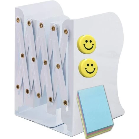 FVO Serre-livres En Métal Réglable En Fer Pour La Maison, Le Bureau, L'école, La Bibliothèque,blanc 3 FVO Serre-livres En Métal Réglable En Fer Pour La Maison, Le Bureau, L'école, La Bibliothèque,blanc