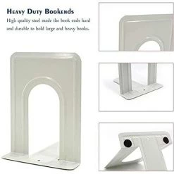 FVO Serre Livre, Cale Livre Presse Livre Serre Livres En Métal Accessoires Bureau Rangement Livre , Pour La Maison, Bureau, L'école, Bibliothèque (2 PairesBlanc) -Petit rangement Soldes Magasin 66307765 3