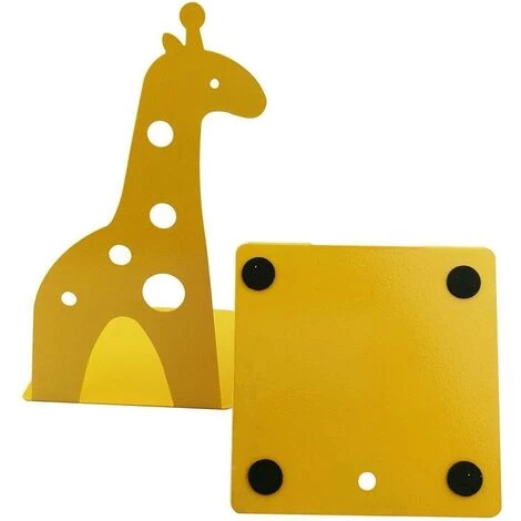 FVO Serre-livres En Fer Antidérapant En Forme De Girafe - Pour Enfants, Bibliothèque, école, Bureau, Maison - Jaune 7 FVO Serre-livres En Fer Antidérapant En Forme De Girafe - Pour Enfants, Bibliothèque, école, Bureau, Maison - Jaune – Image 5