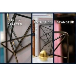 BRIDAY Paire Décorative De Serre-livres En Métal Liquide Doré, Serre-livres Décoratifs Stéréoscopiques Pour étagères, Porte-livres Pour étagères, Extrémités De Livre Pour Bureau 7 BRIDAY Paire Décorative De Serre-livres En Métal Liquide Doré, Serre-livres Décoratifs Stéréoscopiques Pour étagères, Porte-livres Pour étagères, Extrémités De Livre Pour Bureau -Petit rangement Soldes Magasin 66349051 2