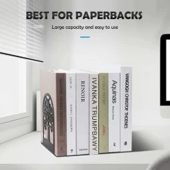 Cisea Serre-livres En Métal Pour Livres, Séparateurs De Livres De Bureau, D'école Et De Maison, CD, Porte-fichiers De Bureau (1 Paire) -Petit rangement Soldes Magasin 66352112 5