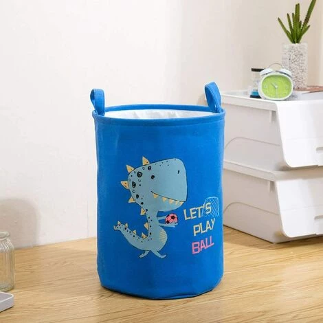 BF Panier De Rangement Motif Dinosaure Mignon Panier à Linge Grande Boîte De Rangement Pliable En Lin Et Coton Bleu 3 BF Panier De Rangement Motif Dinosaure Mignon Panier à Linge Grande Boîte De Rangement Pliable En Lin Et Coton Bleu