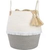 BF Panier De Rangement à Linge En Corde De Coton Avec Poignée Organisateur Multifonctionnel Et Boîte De Rangement Blanc Cassé -Petit rangement Soldes Magasin 66353627 1