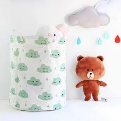 BF Panier À Linge Pliable Coton Lin Boîte De Rangement Ronde Sac À Linge Organisateur De Jouets - Vert -Petit rangement Soldes Magasin 66353678 3